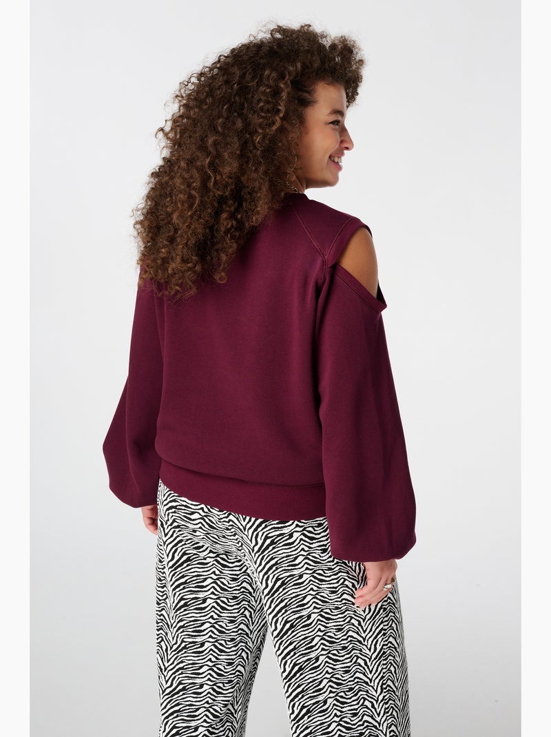 MS MODE Pull Pull avec épaule découpée Rouge bordeaux - Kiabi