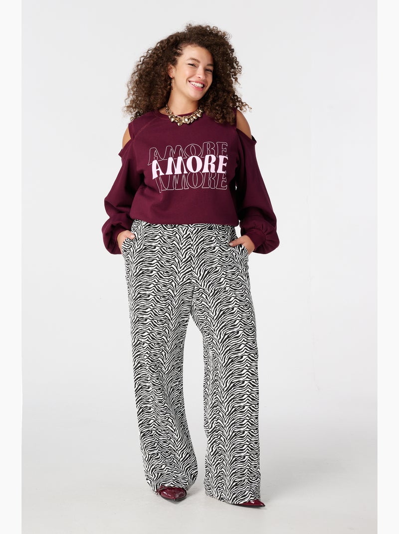 MS MODE Pull Pull avec épaule découpée Rouge bordeaux - Kiabi