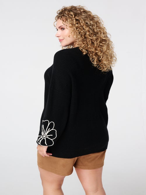 MS MODE Pull Pull avec fleurs brodées - Kiabi