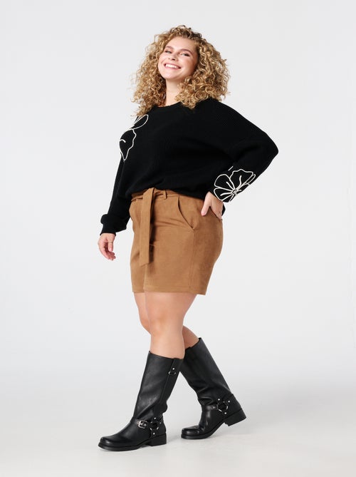 MS MODE Pull Pull avec fleurs brodées - Kiabi