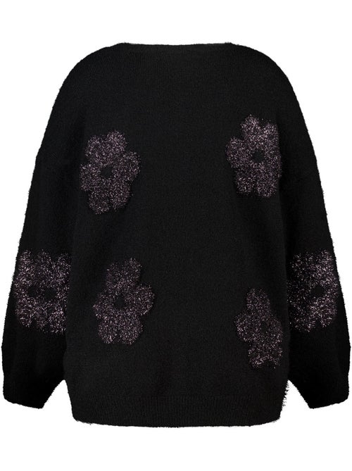 MS MODE Pull Pull avec fleurs douces en lurex - Kiabi