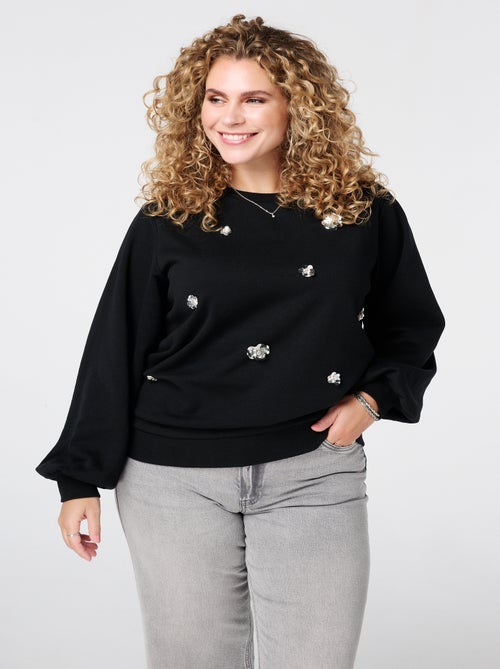 MS MODE Pull Pull avec fleurs en 3D - Kiabi