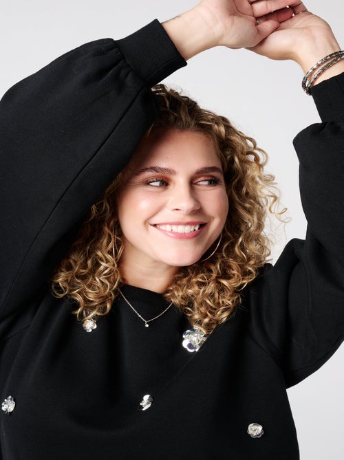 MS MODE Pull Pull avec fleurs en 3D - Kiabi