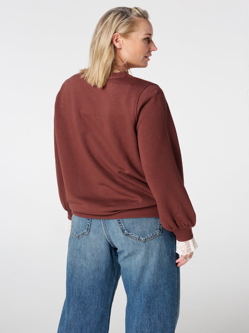 MS MODE Pull Pull avec illustrations Marron cappuccino - Kiabi