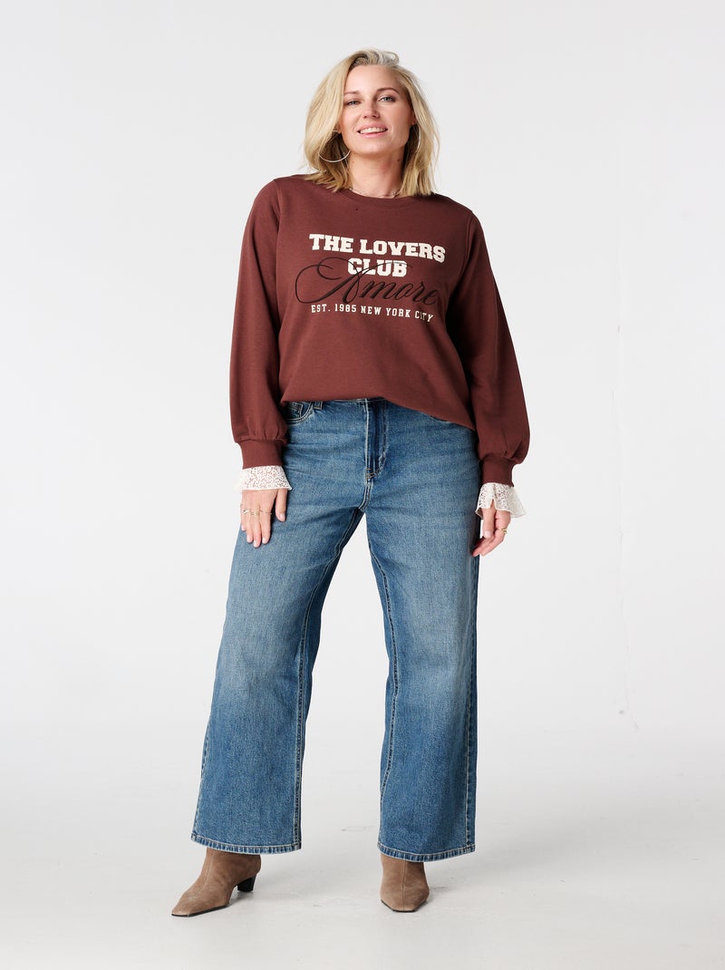 MS MODE Pull Pull avec illustrations Marron cappuccino - Kiabi