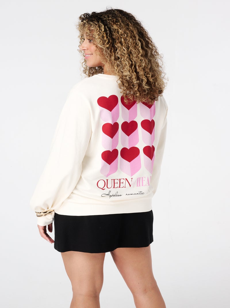 MS MODE Pull Pull avec imprimé au dos Blanc cassé - Kiabi