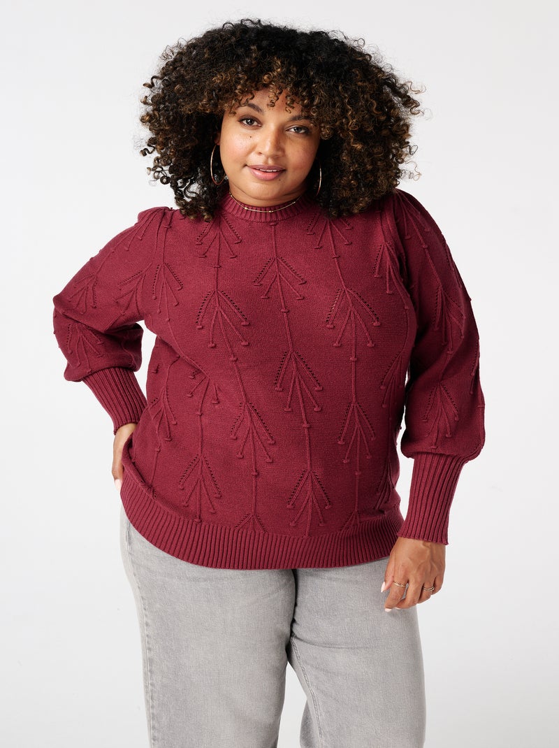 MS MODE Pull Pull avec imprimé brodé Rose foncé - Kiabi