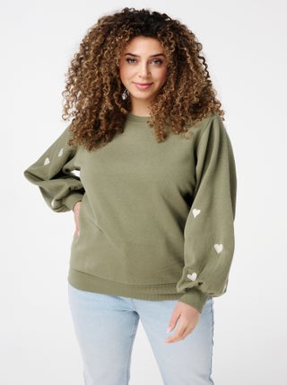 MS MODE Pull Pull avec motif en forme de cœur