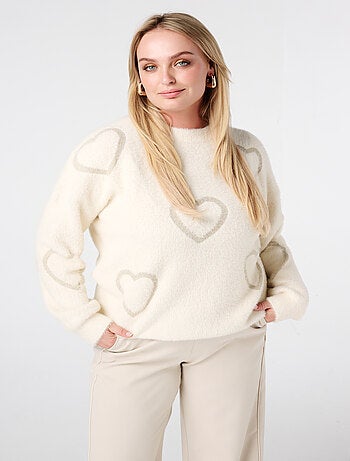 MS MODE Pull Pull doux à cœurs