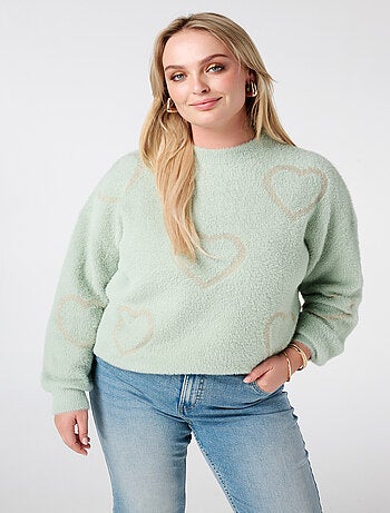 MS MODE Pull Pull doux à cœurs