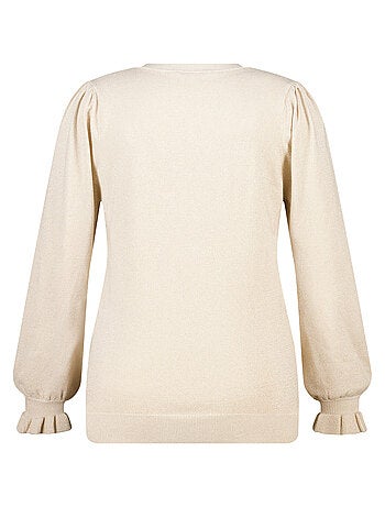MS MODE Pull Pull en lurex avec manches volantées
