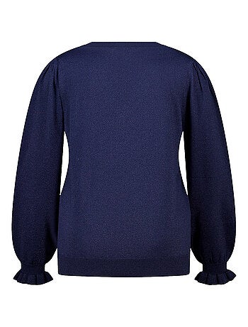 MS MODE Pull Pull en lurex avec manches volantées