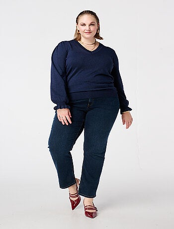 MS MODE Pull Pull en lurex avec manches volantées