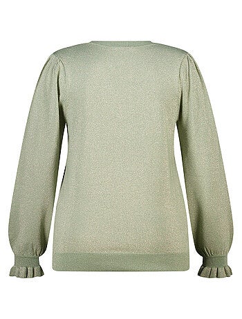 MS MODE Pull Pull en lurex avec manches volantées