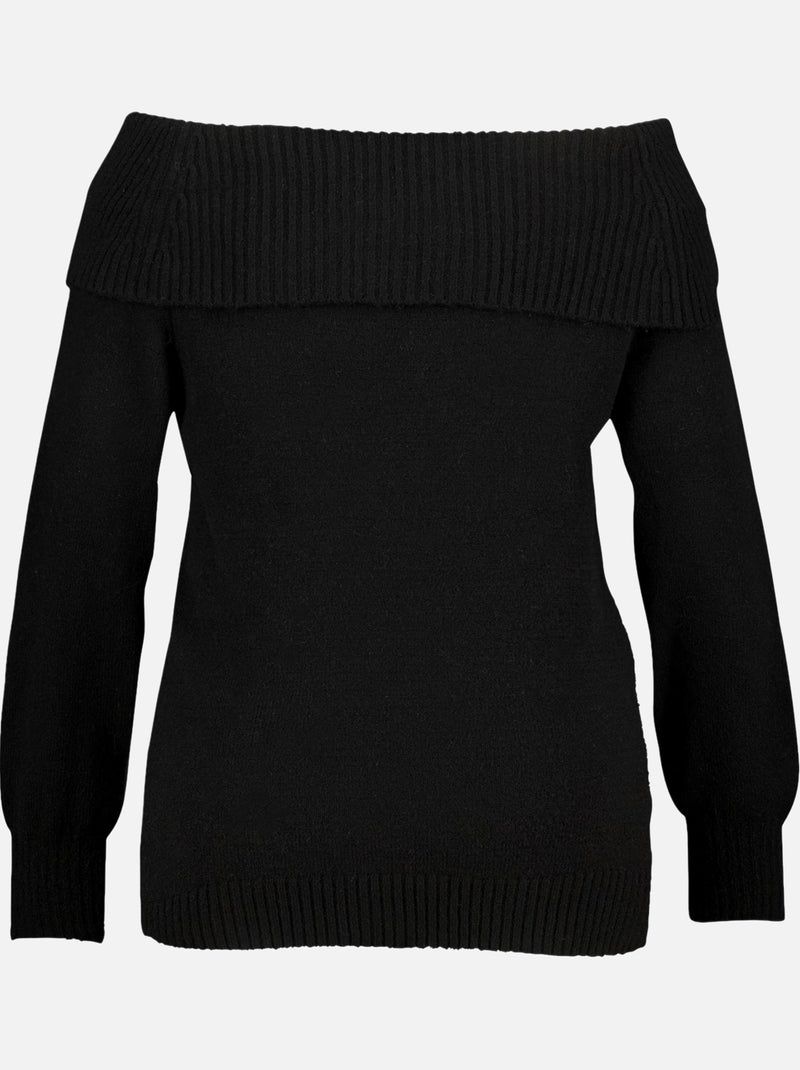 MS MODE Pull Pull en maille à épaules dénudées Noir - Kiabi