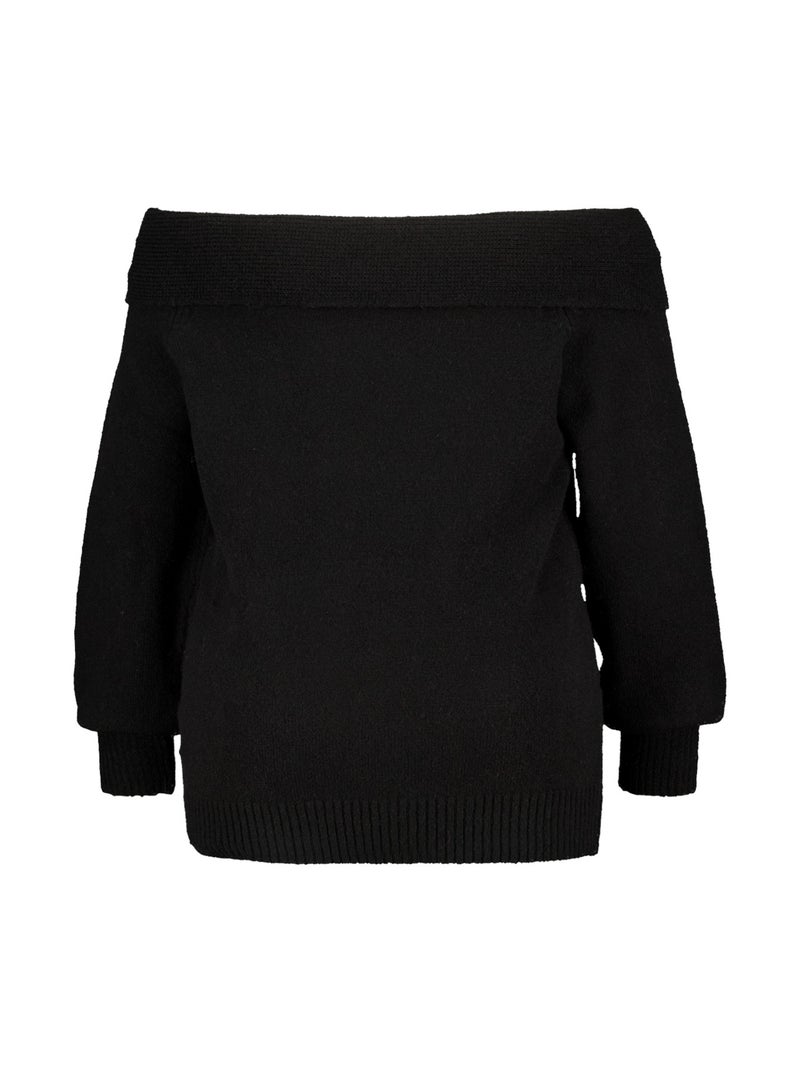 MS MODE Pull Pull en maille à épaules dénudées Noir - Kiabi