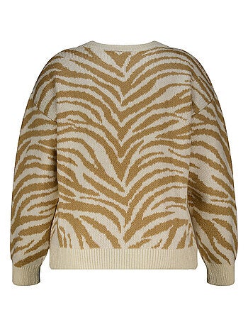 MS MODE Pull Pull en maille à rayures zébrées