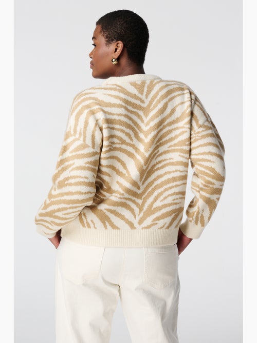 MS MODE Pull Pull en maille à rayures zébrées - Kiabi