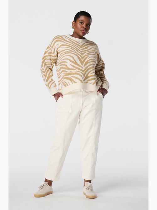 MS MODE Pull Pull en maille à rayures zébrées - Kiabi