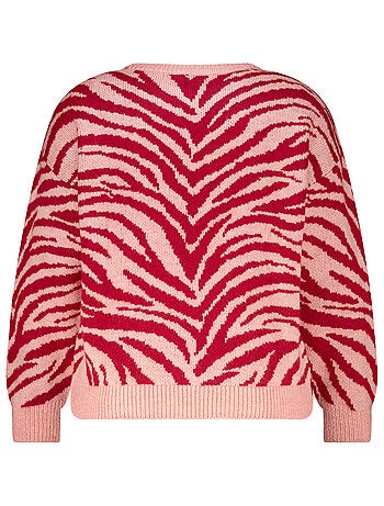 MS MODE Pull Pull en maille à rayures zébrées