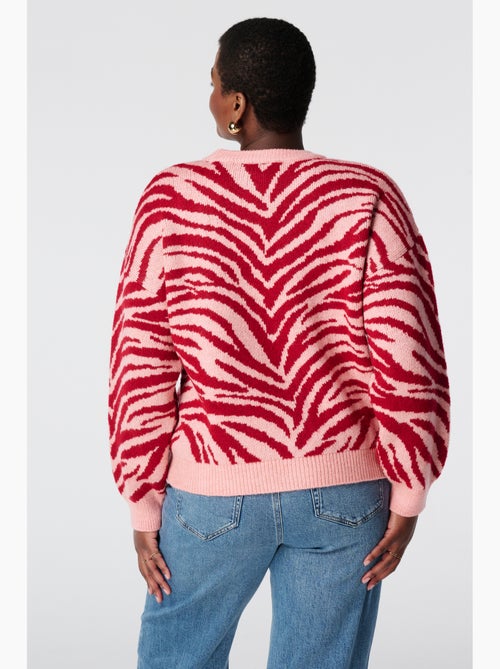 MS MODE Pull Pull en maille à rayures zébrées - Kiabi