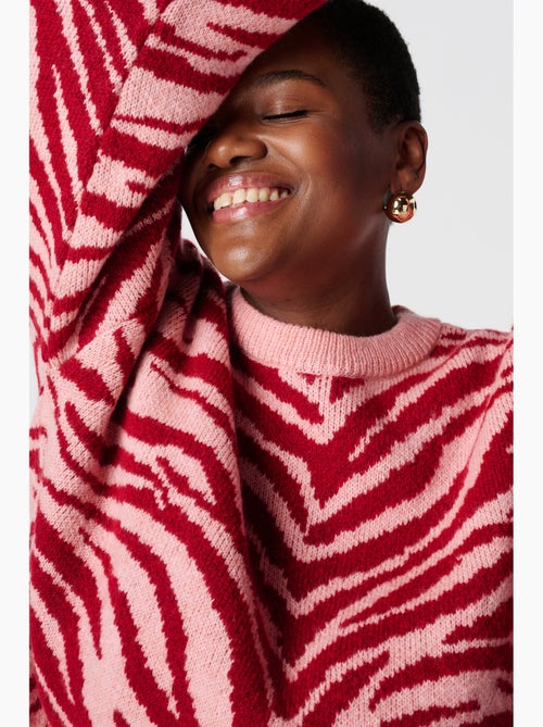 MS MODE Pull Pull en maille à rayures zébrées - Kiabi