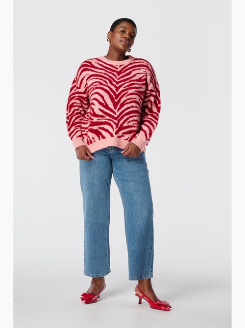 MS MODE Pull Pull en maille à rayures zébrées - Kiabi