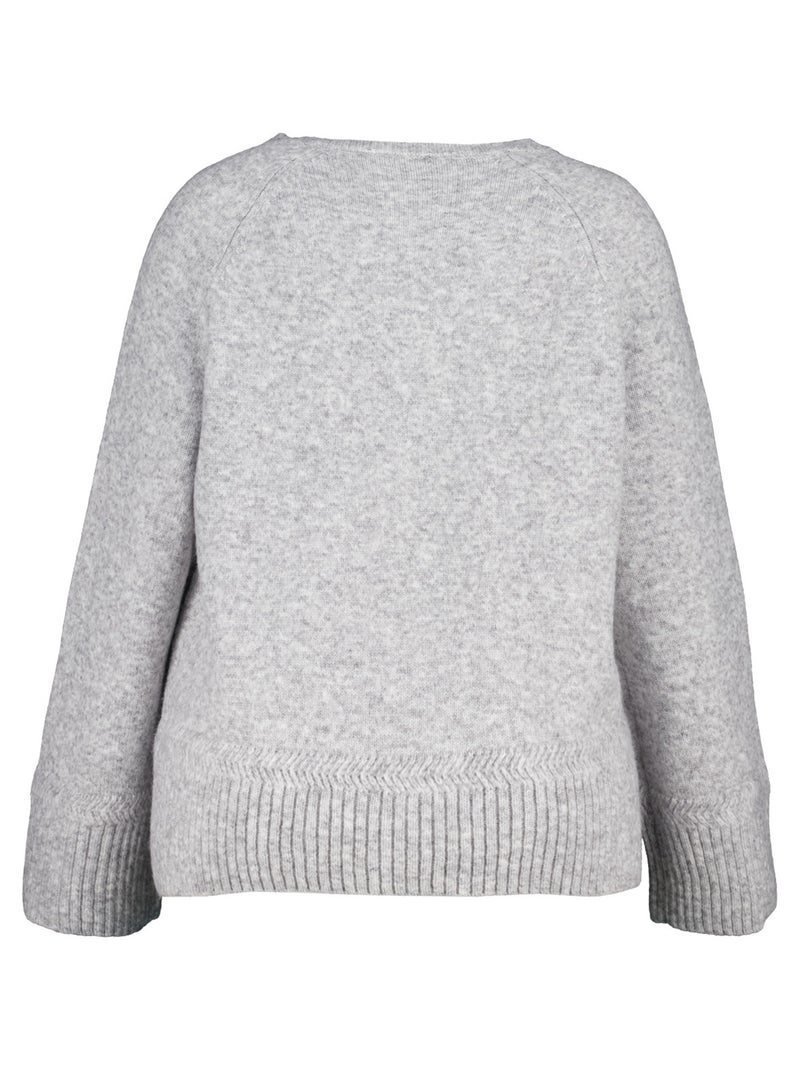 MS MODE Pull Pull en maille avec col en V Gris - Kiabi