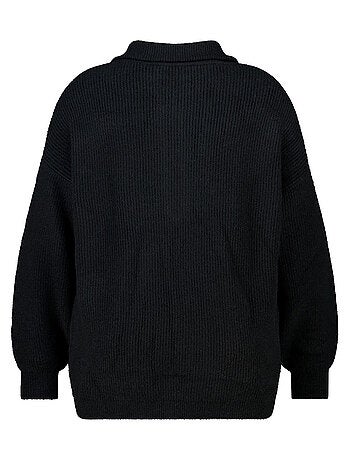 MS MODE Pull Pull en maille avec fermeture éclair et col rabattu