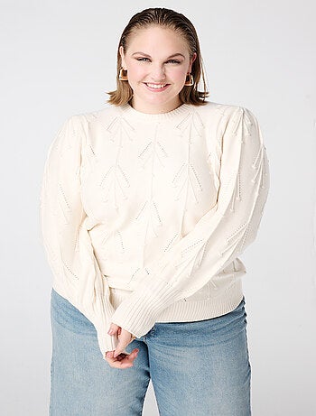 MS MODE Pull Pull en maille avec motif