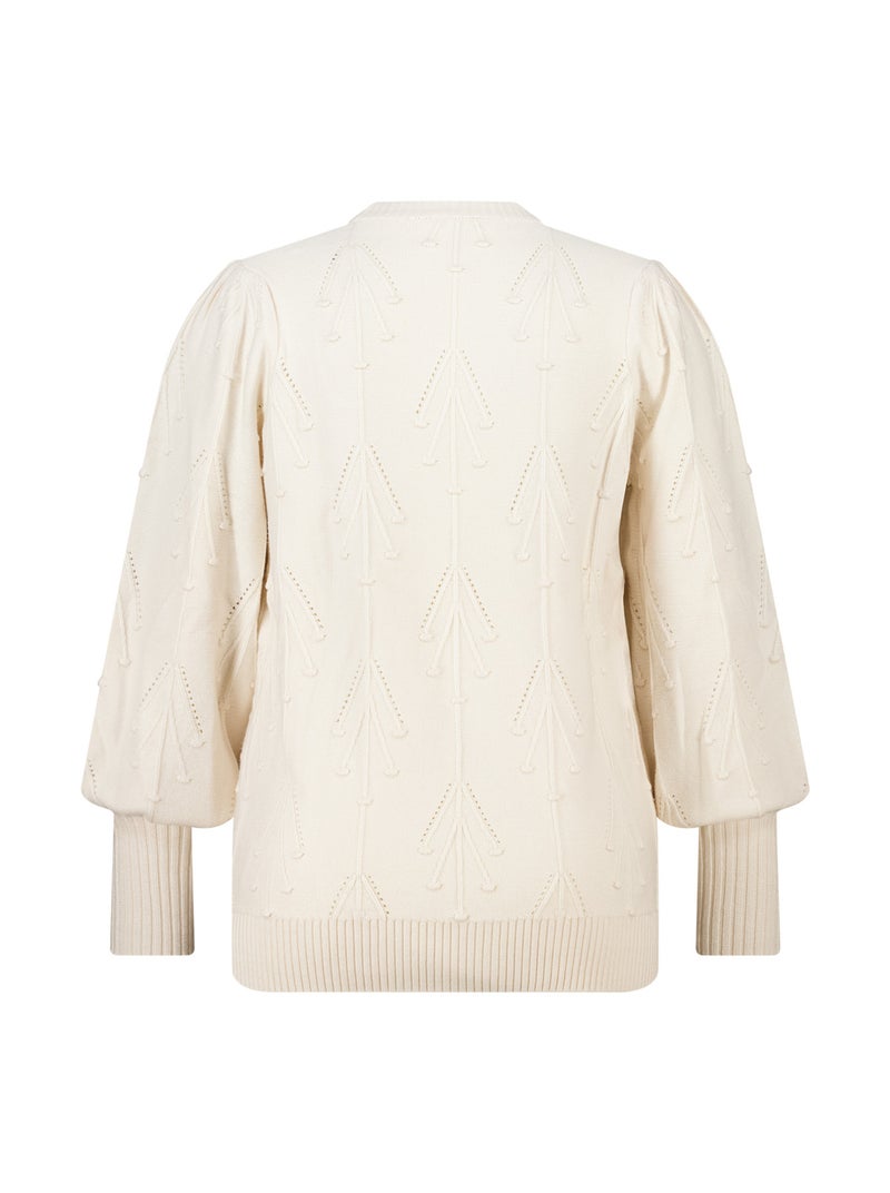 MS MODE Pull Pull en maille avec motif Blanc cassé - Kiabi