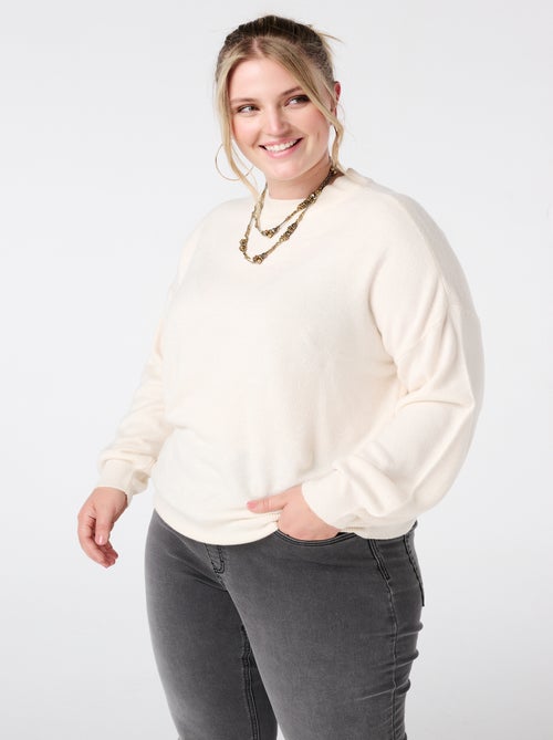 MS MODE Pull Pull en maille fine à manches ballon - Kiabi