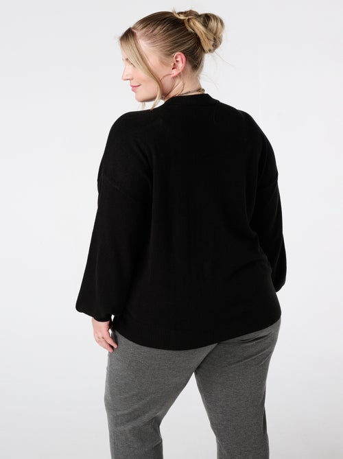 MS MODE Pull Pull en maille fine à manches ballon - Kiabi