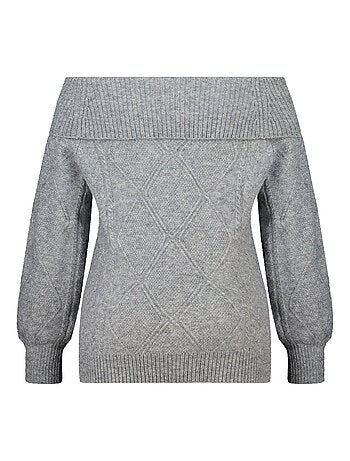 MS MODE Pull Pull épaules dénudées à motif torsadé