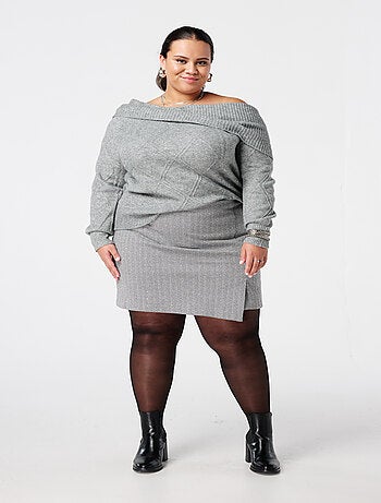 MS MODE Pull Pull épaules dénudées à motif torsadé