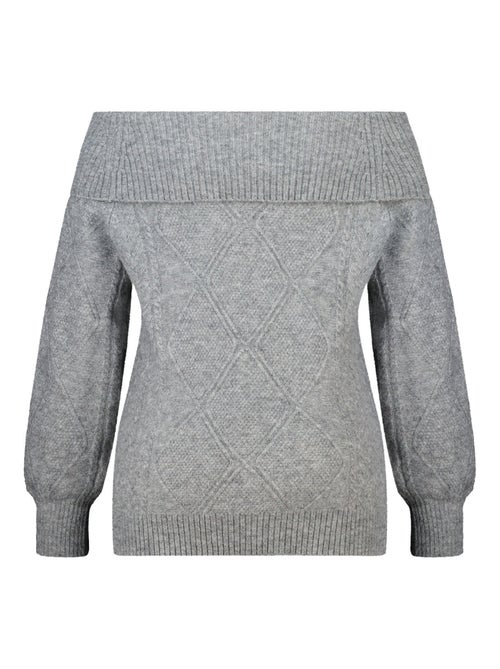 MS MODE Pull Pull épaules dénudées à motif torsadé - Kiabi