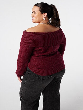 MS MODE Pull Pull épaules dénudées à motif torsadé