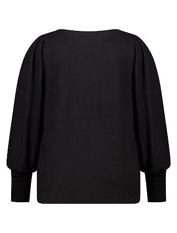 MS MODE Pull Pull finement tricoté à manches bouffantes
