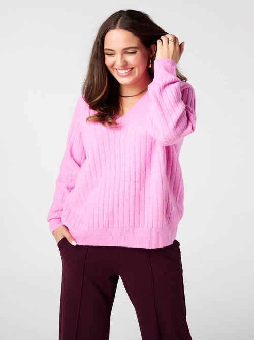 MS MODE Pull Pull finement tricoté avec motif - Kiabi