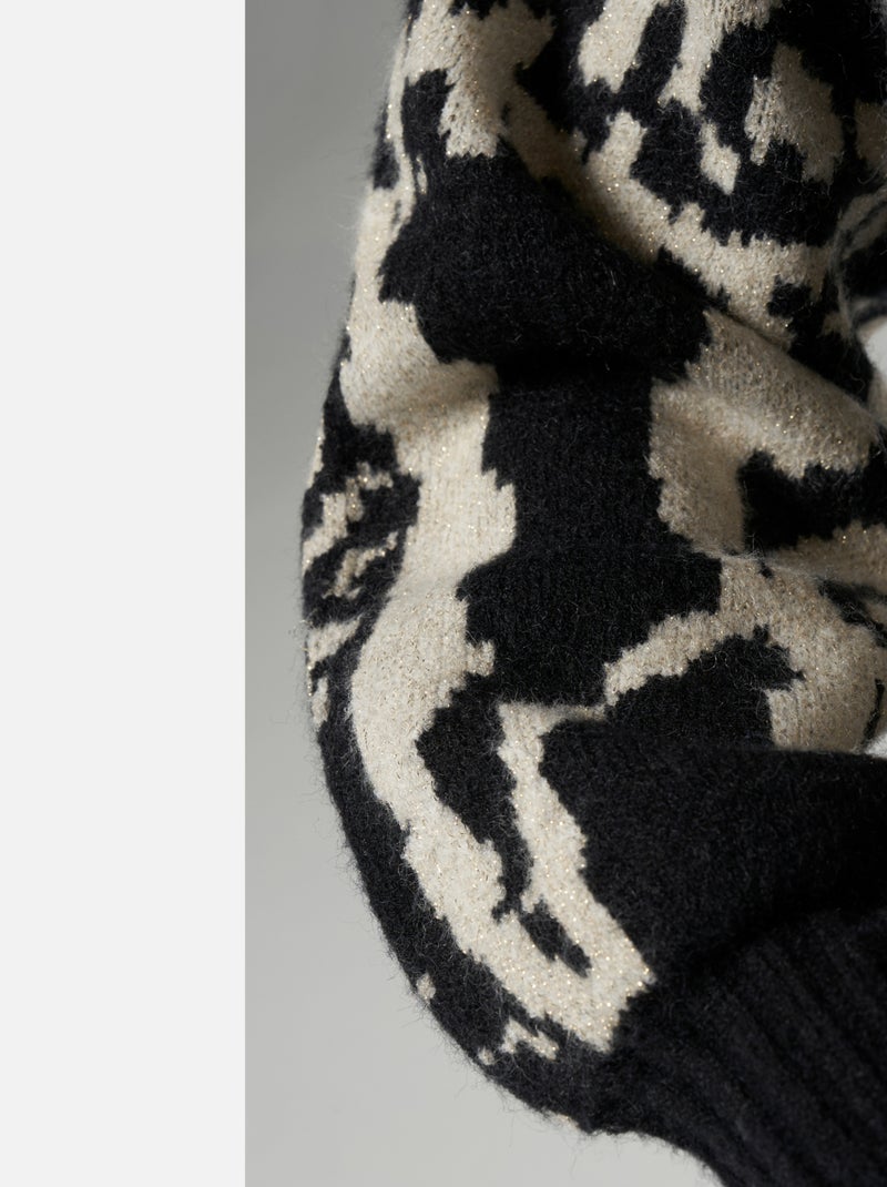 MS MODE Pull Pull imprimé cachemire Noir Blanc - Kiabi