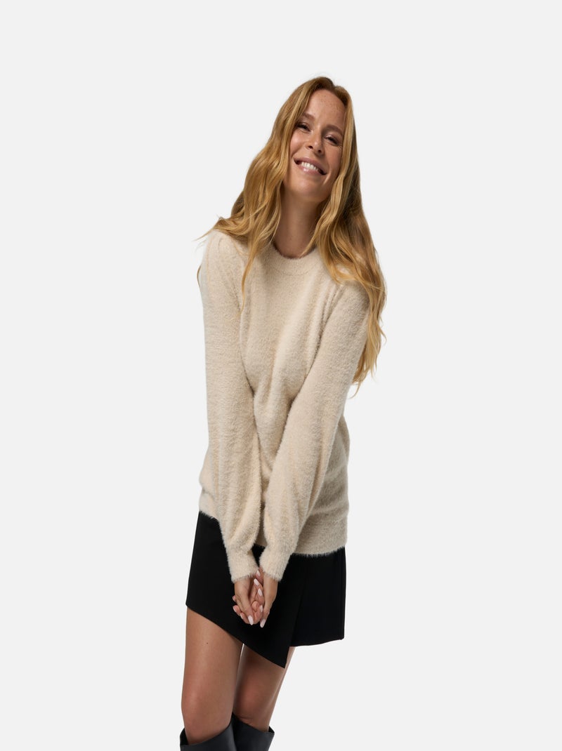 MS MODE Pull Pull moelleux Taupe - Kiabi