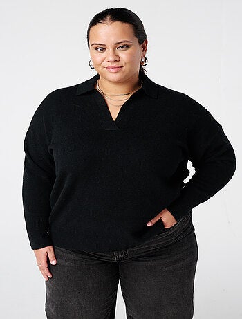 MS MODE Pull Pull polo en maille fine