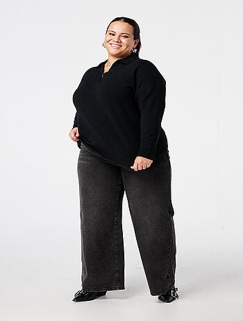 MS MODE Pull Pull polo en maille fine