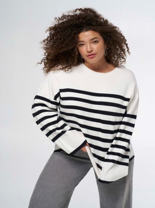 MS MODE Pull Pull rayé en maille
