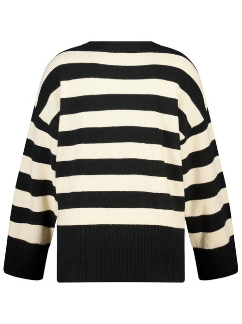 MS MODE Pull Pull tricoté à rayures et fente - Kiabi