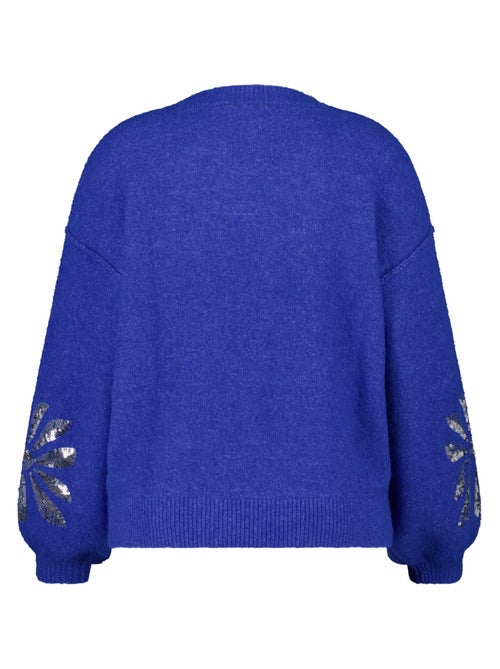 MS MODE Pull Pull tricoté avec paillettes sur les manches - Kiabi