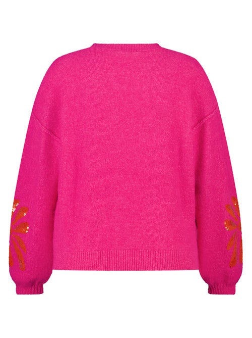 MS MODE Pull Pull tricoté avec paillettes sur les manches - Kiabi