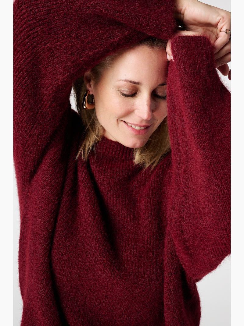 MS MODE Pull Pull tricoté Rouge bordeaux - Kiabi