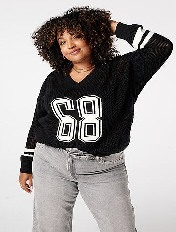 MS MODE Pull Pull universitaire en maille fine