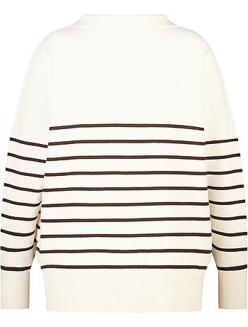 Ms mode pull rayé à col en v